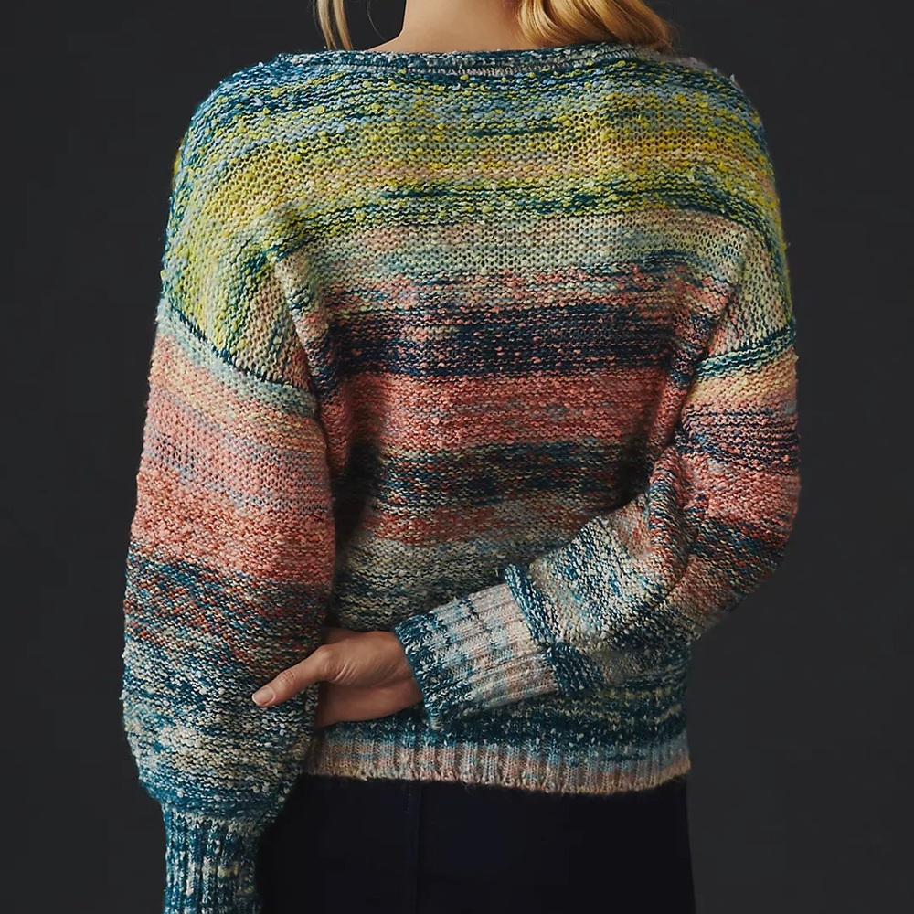 Anthropologie Embellished Ombre Sweater RARE Sold out NWT $198 - Picture 3 of 5